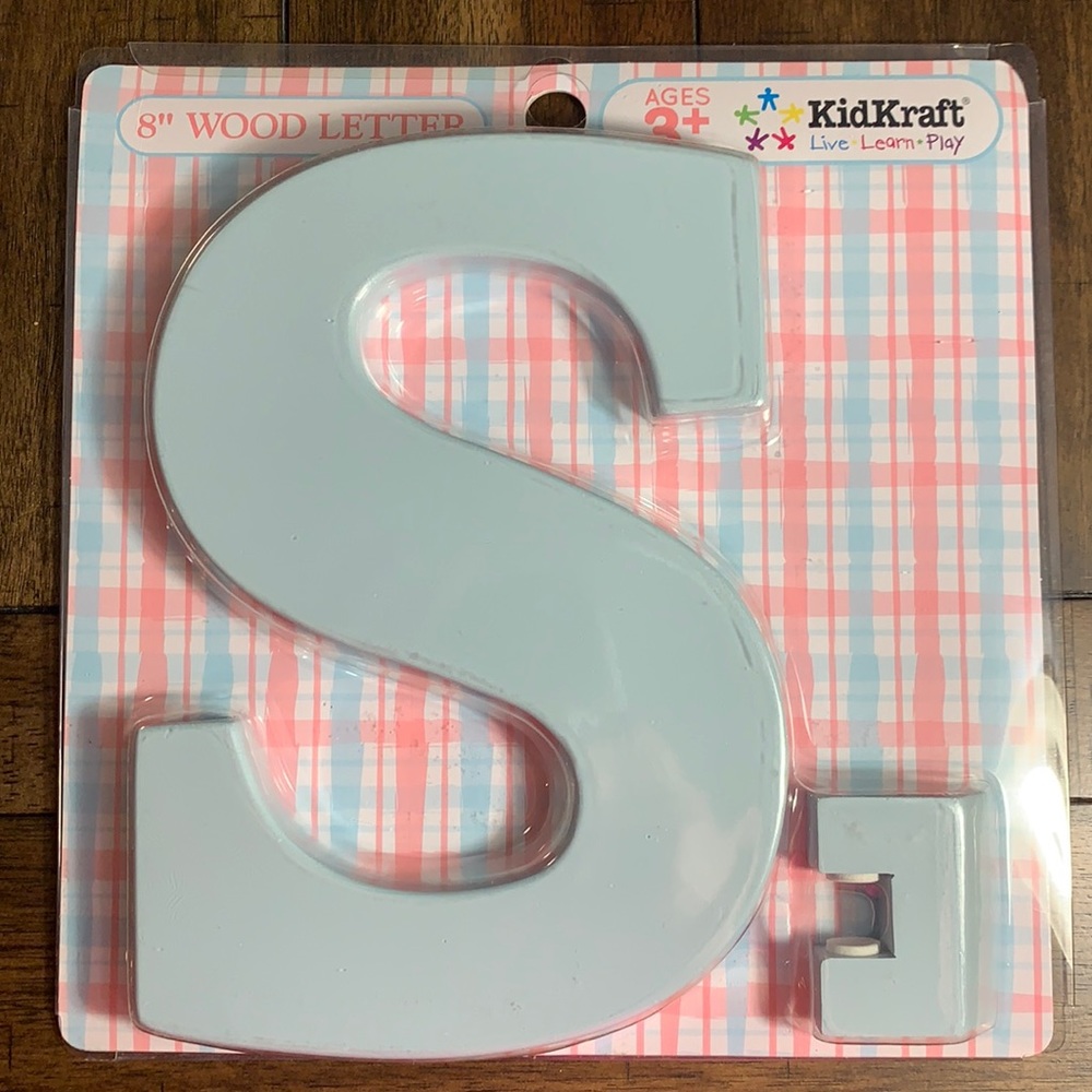 KidKraft 8” Wooden Letter S Blue